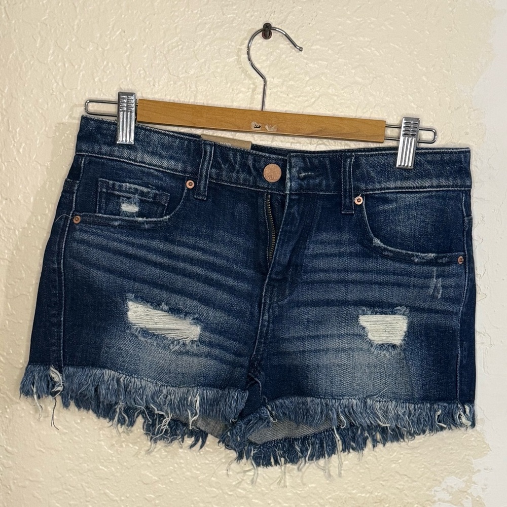 BKE Dark Blue Distressed Jean Shorts